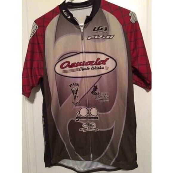 LOUIS GARNEAU SIZE LARGE FULL ZIP BICYCLE CYCLING SHIRT *NICE* - Picture 1 of 4
